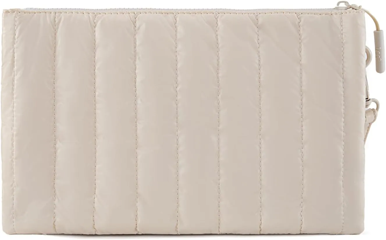 Montana West x Lee Large Wristlet Purse for Women Quilted Puffer Clutch Slim Wallet Handbags Holder Cell Phone Organizer
