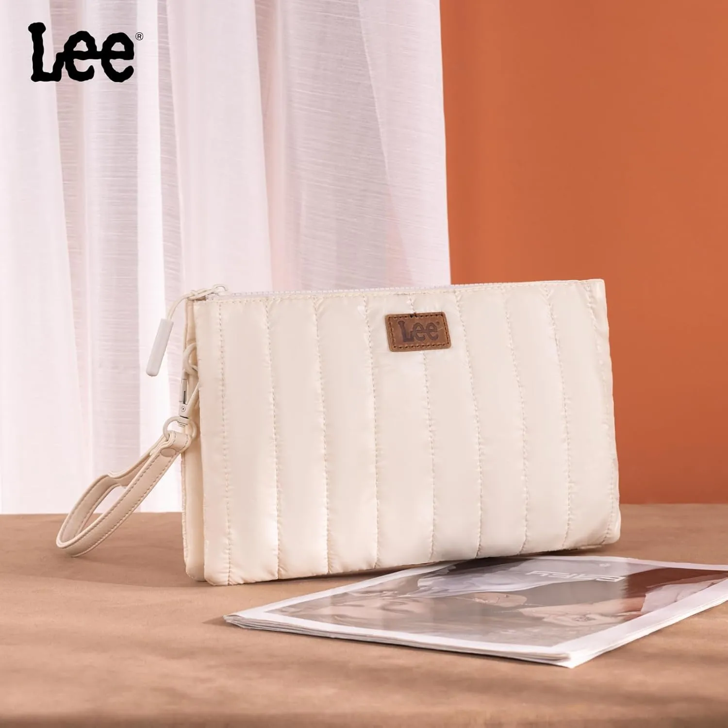Montana West x Lee Large Wristlet Purse for Women Quilted Puffer Clutch Slim Wallet Handbags Holder Cell Phone Organizer