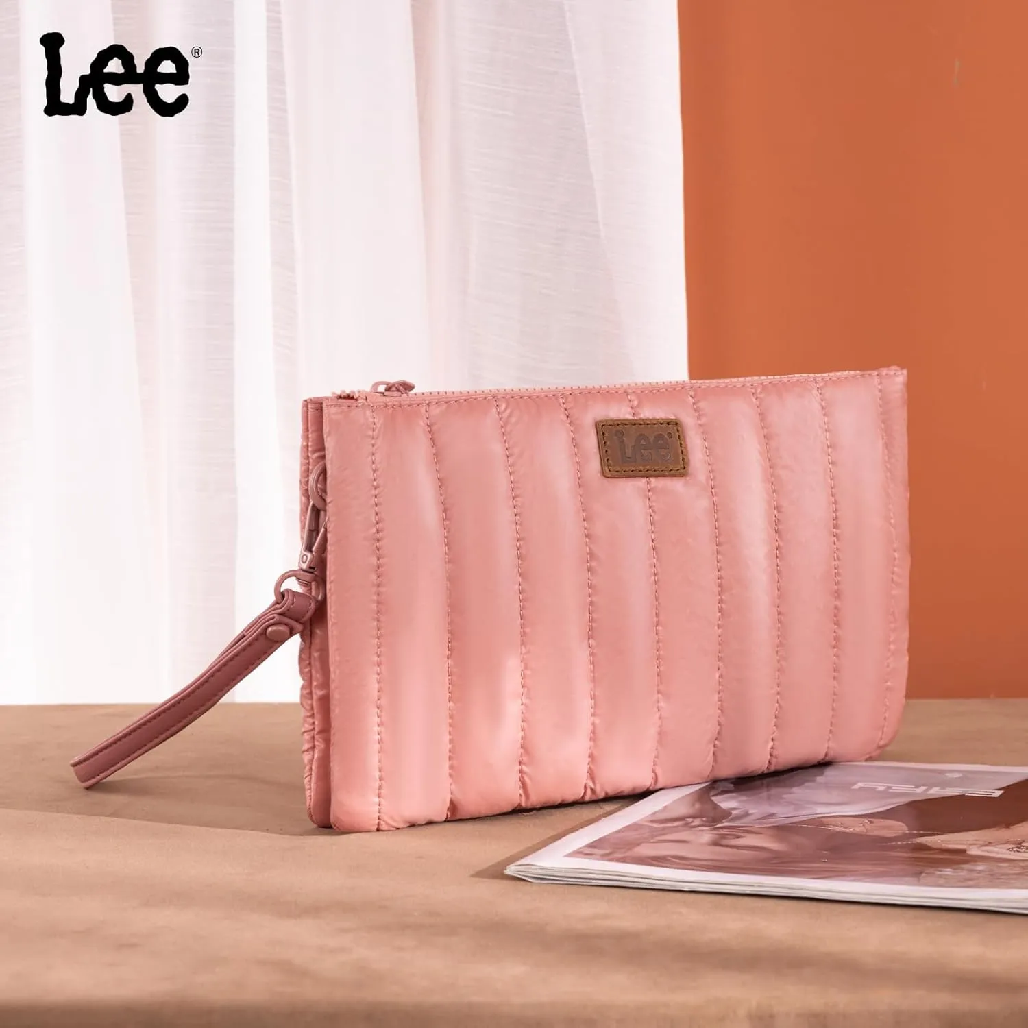 Montana West x Lee Large Wristlet Purse for Women Quilted Puffer Clutch Slim Wallet Handbags Holder Cell Phone Organizer