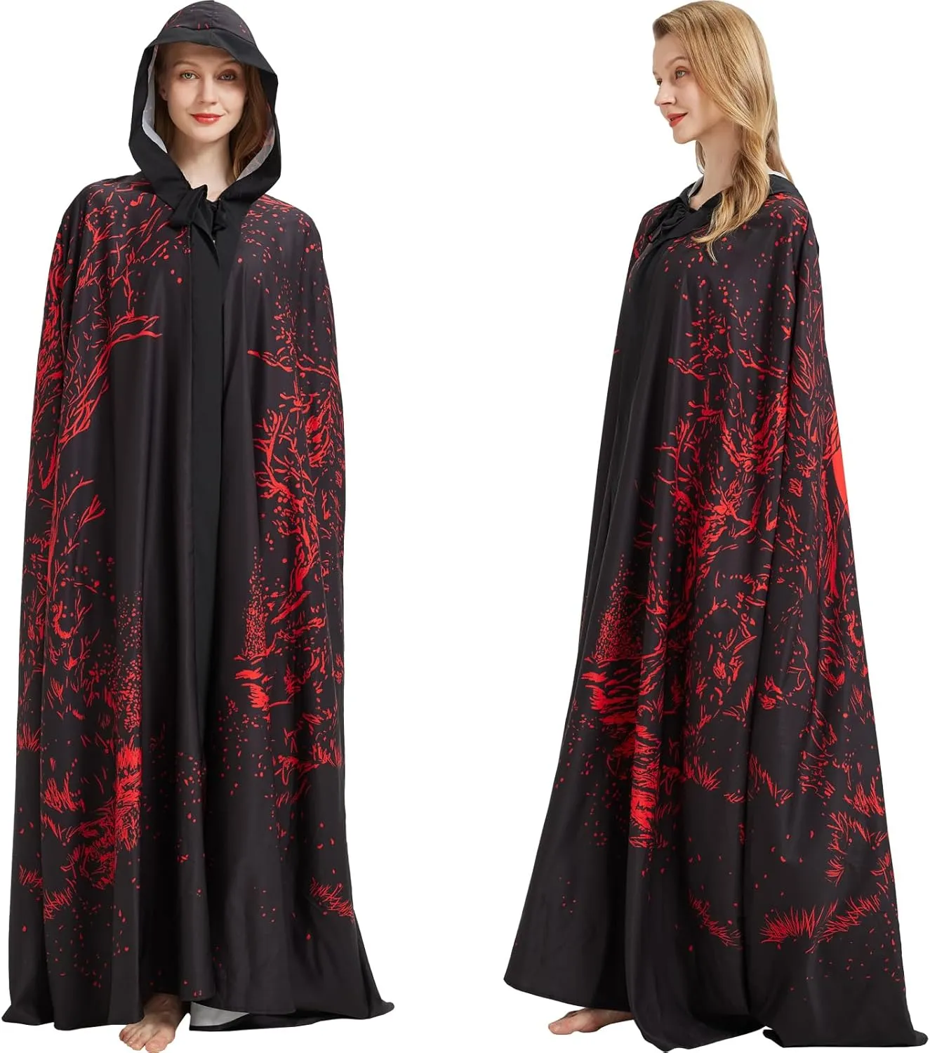 Mothman-Themed Hooded Cloak Halloween Cosplay Costume Mothman Long Robe Cape for Adults, Women and Men