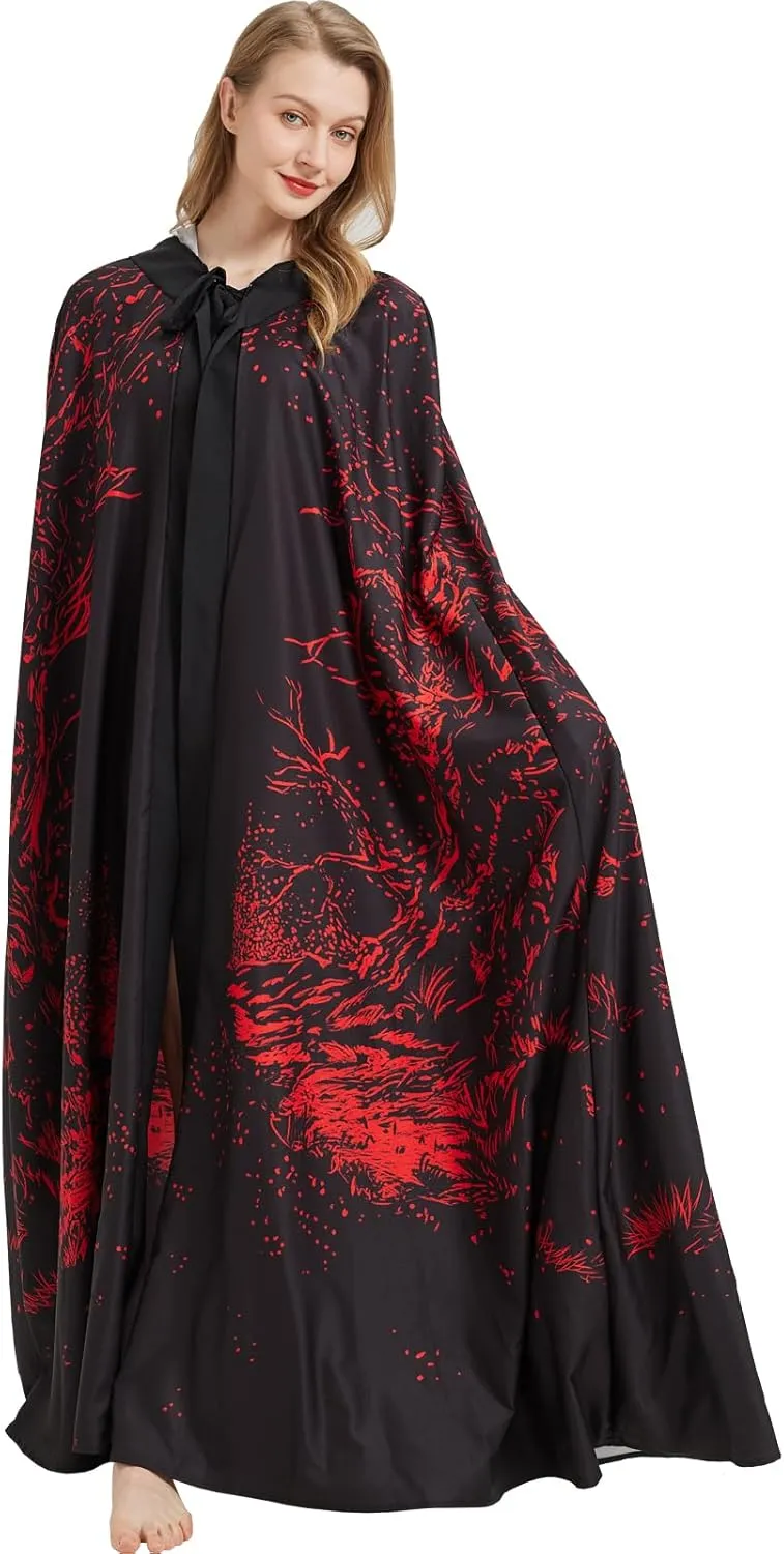 Mothman-Themed Hooded Cloak Halloween Cosplay Costume Mothman Long Robe Cape for Adults, Women and Men