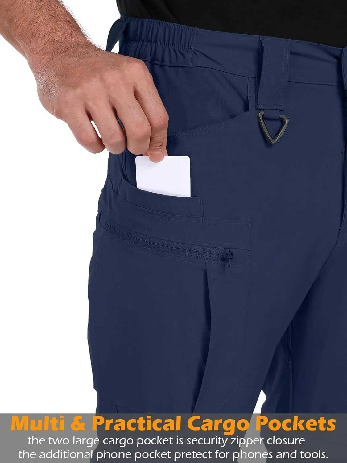 NAVEKULL Men's Convertible Hiking Pants Lightweight Quick Dry Zip Off Outdoor Fishing Tactical Cargo Pants with Roll-Up Legs