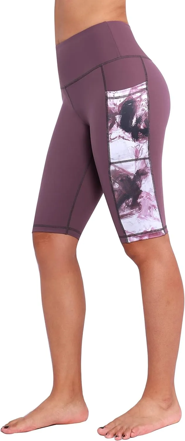 Neonysweets Womens Half Tights Fitness Running Yoga Shorts Pants with Pockets