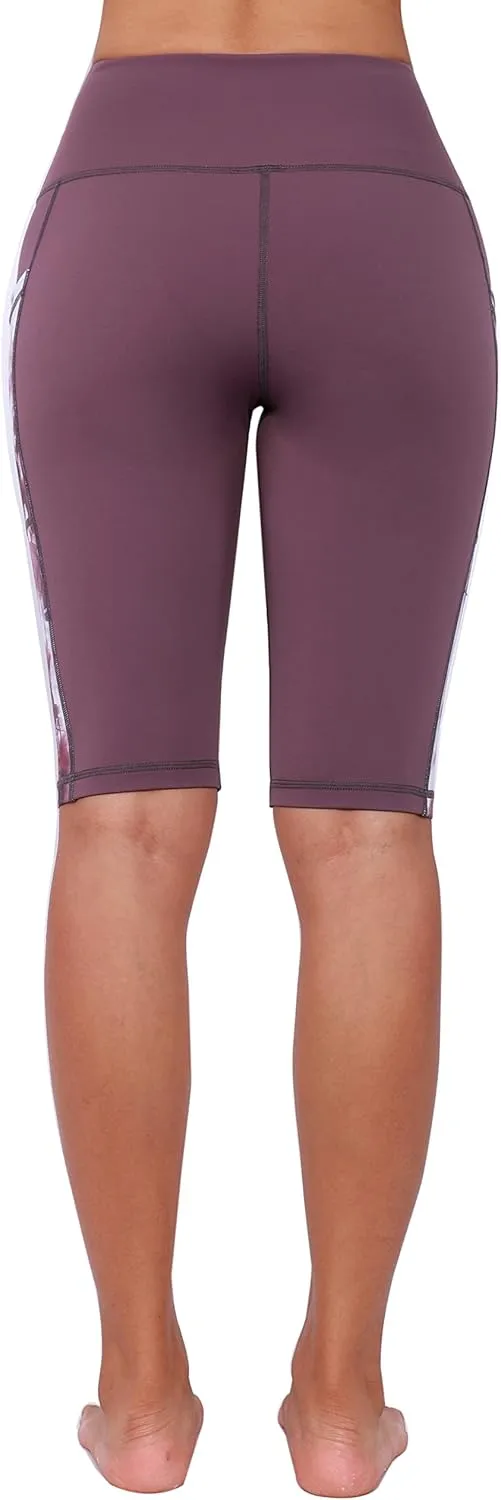 Neonysweets Womens Half Tights Fitness Running Yoga Shorts Pants with Pockets