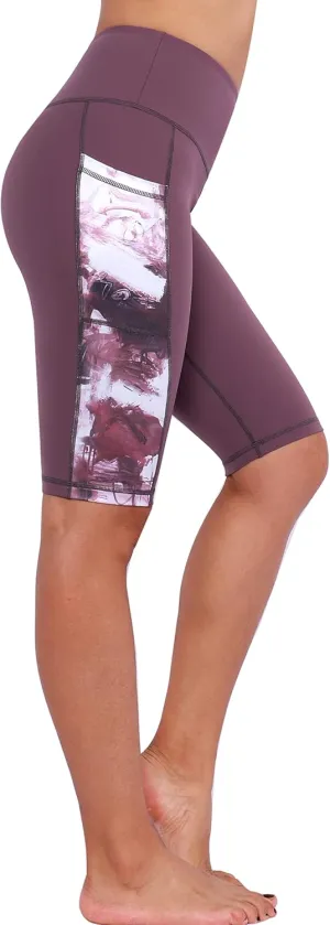Neonysweets Womens Half Tights Fitness Running Yoga Shorts Pants with Pockets