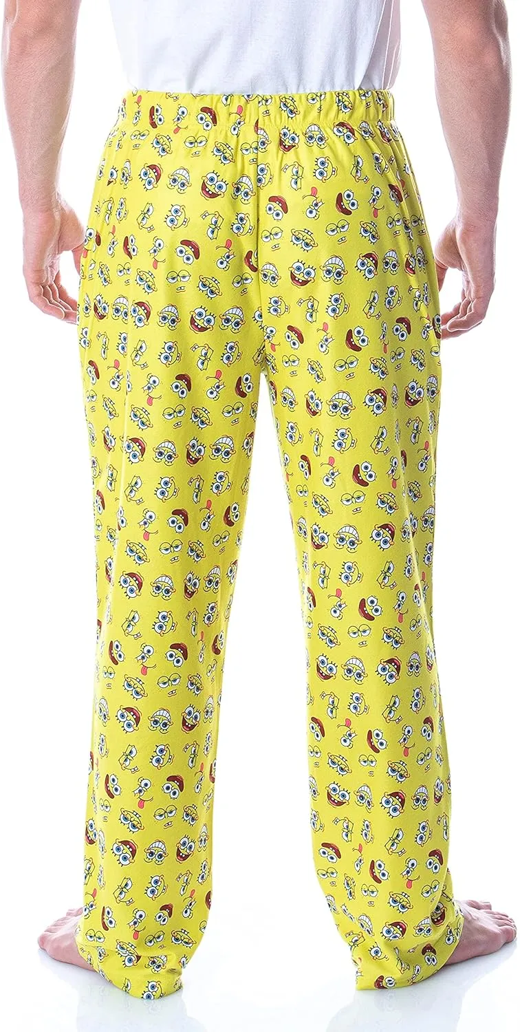 Nickelodeon Men's SpongeBob SquarePants Face Expressions Loungewear Pajama Pants