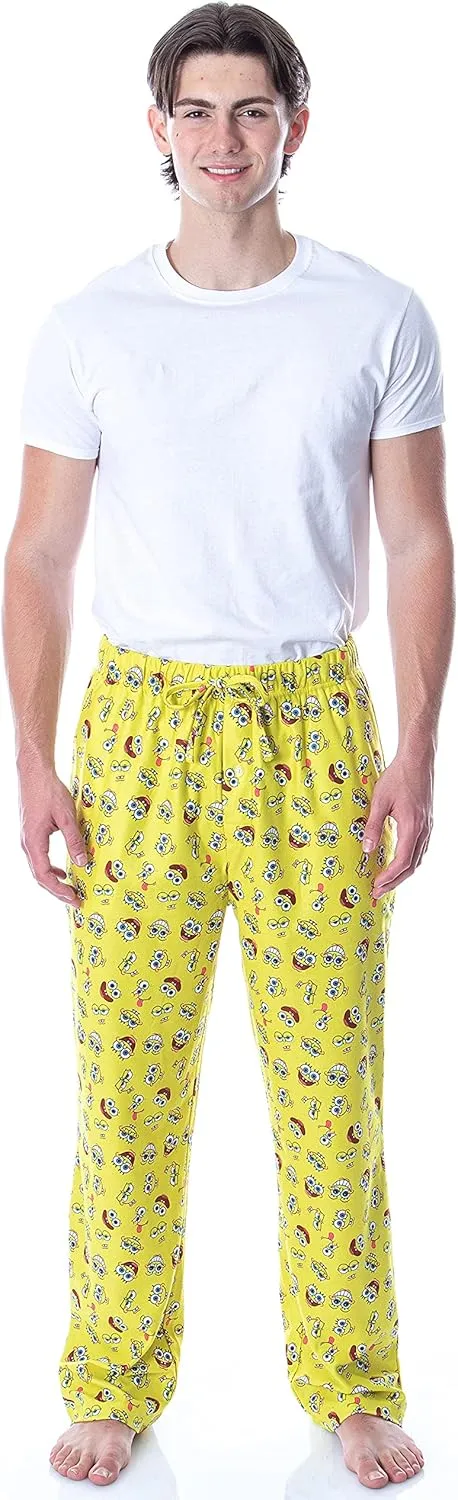 Nickelodeon Men's SpongeBob SquarePants Face Expressions Loungewear Pajama Pants