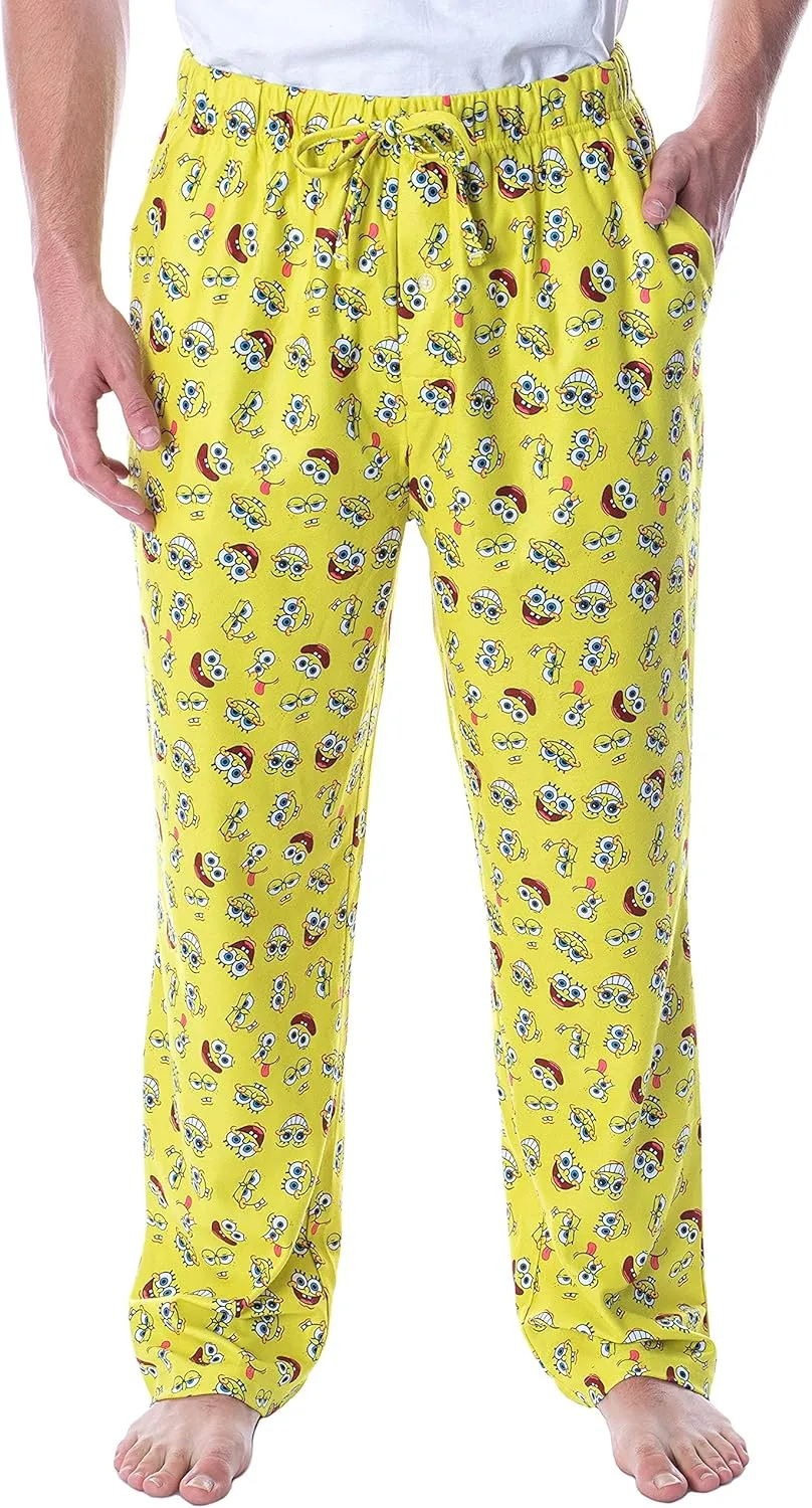 Nickelodeon Men's SpongeBob SquarePants Face Expressions Loungewear Pajama Pants