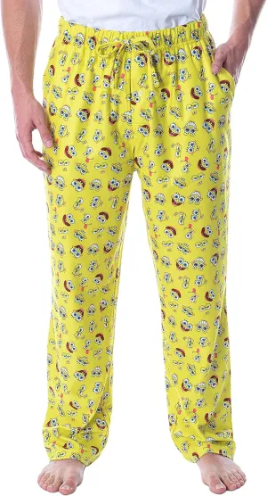 Nickelodeon Men's SpongeBob SquarePants Face Expressions Loungewear Pajama Pants