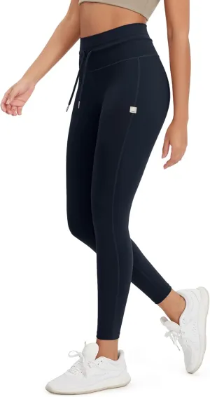 ODODOS Women's Drawstring Tie Daily Leggings 25" / 28" High Waist Workout Yoga Pants