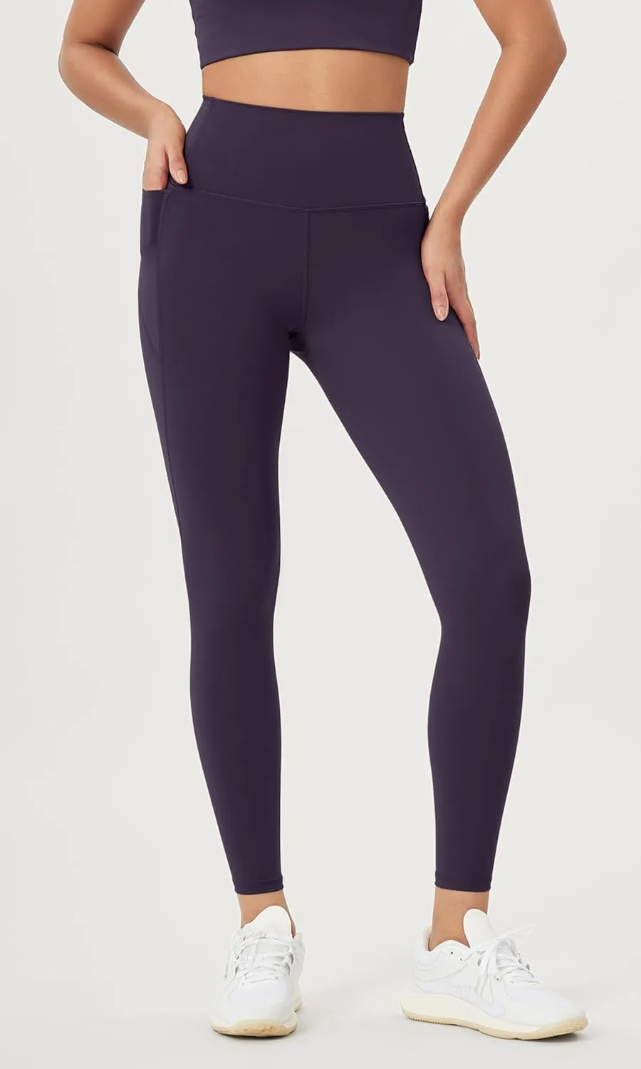 ODODOS Women's High-Waist 7/8 Compression Leggings with High-Positioned Pockets, Yoga Pants for Running & Workout