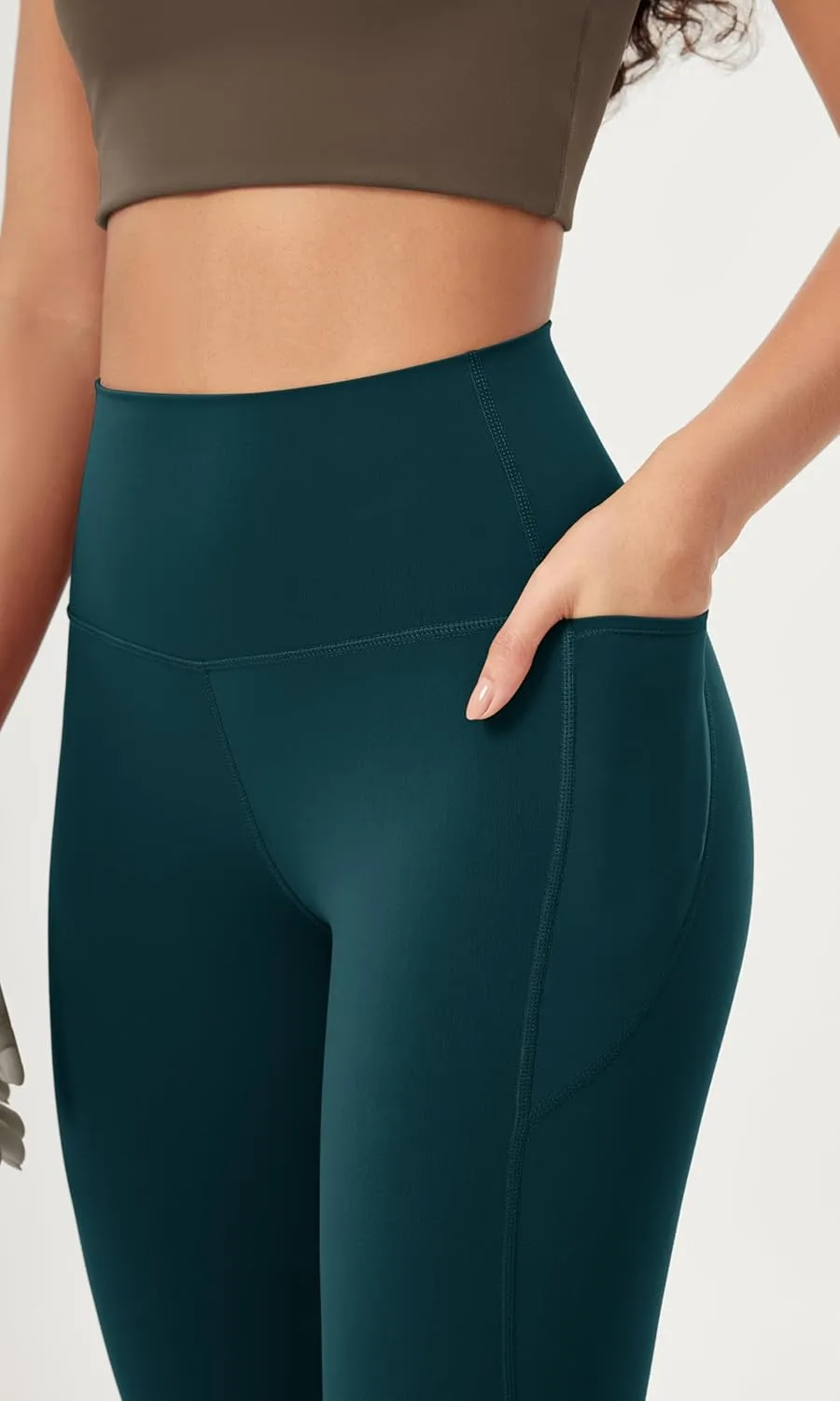 ODODOS Women's High-Waist 7/8 Compression Leggings with High-Positioned Pockets, Yoga Pants for Running & Workout