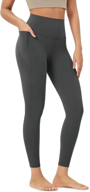 ODODOS Women's High-Waist 7/8 Compression Leggings with High-Positioned Pockets, Yoga Pants for Running & Workout