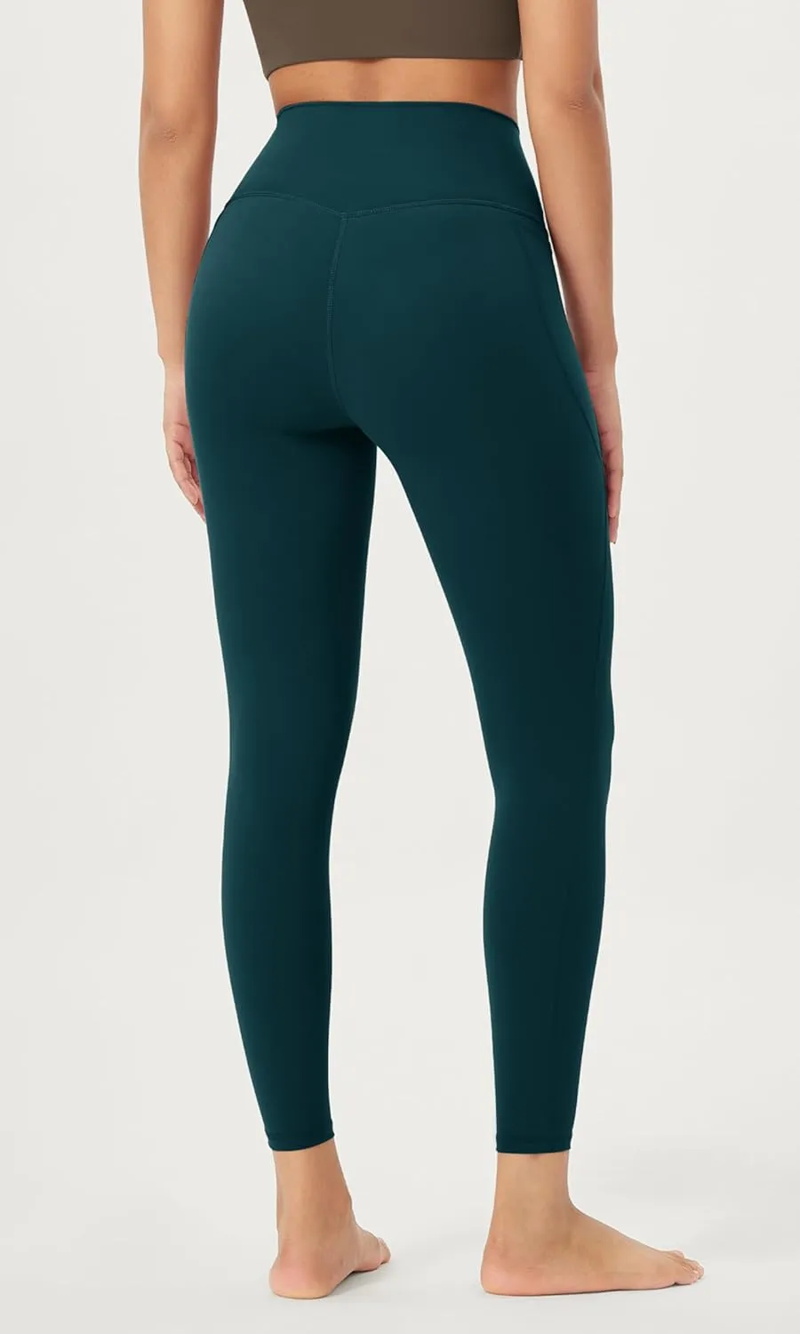 ODODOS Women's High-Waist 7/8 Compression Leggings with High-Positioned Pockets, Yoga Pants for Running & Workout