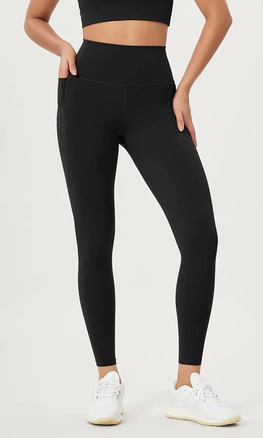 ODODOS Women's High-Waist 7/8 Compression Leggings with High-Positioned Pockets, Yoga Pants for Running & Workout