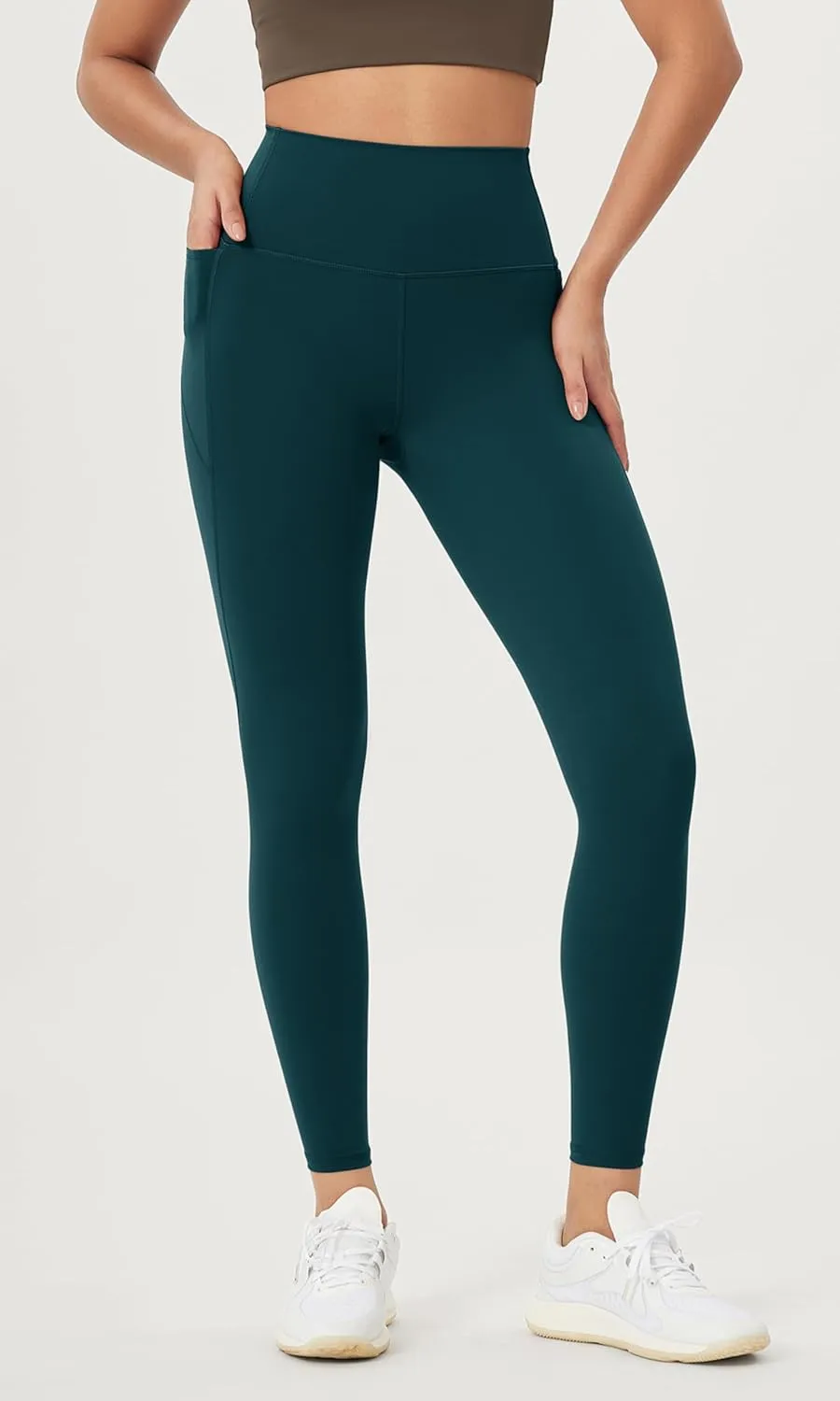 ODODOS Women's High-Waist 7/8 Compression Leggings with High-Positioned Pockets, Yoga Pants for Running & Workout