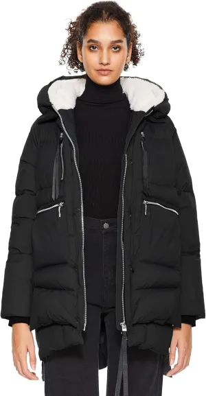 Orolay Women's Winter Puffer Jacket - Fleece Lined Hooded Down Coat Casual Overcoat with Pockets