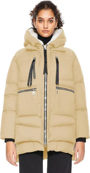 Orolay Women's Winter Puffer Jacket - Fleece Lined Hooded Down Coat Casual Overcoat with Pockets