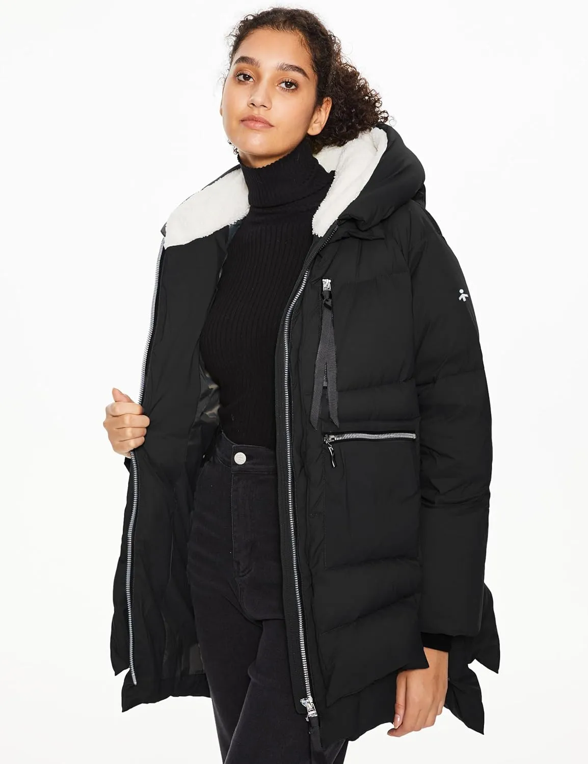 Orolay Women's Winter Puffer Jacket - Fleece Lined Hooded Down Coat Casual Overcoat with Pockets