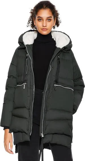 Orolay Women's Winter Puffer Jacket - Fleece Lined Hooded Down Coat Casual Overcoat with Pockets