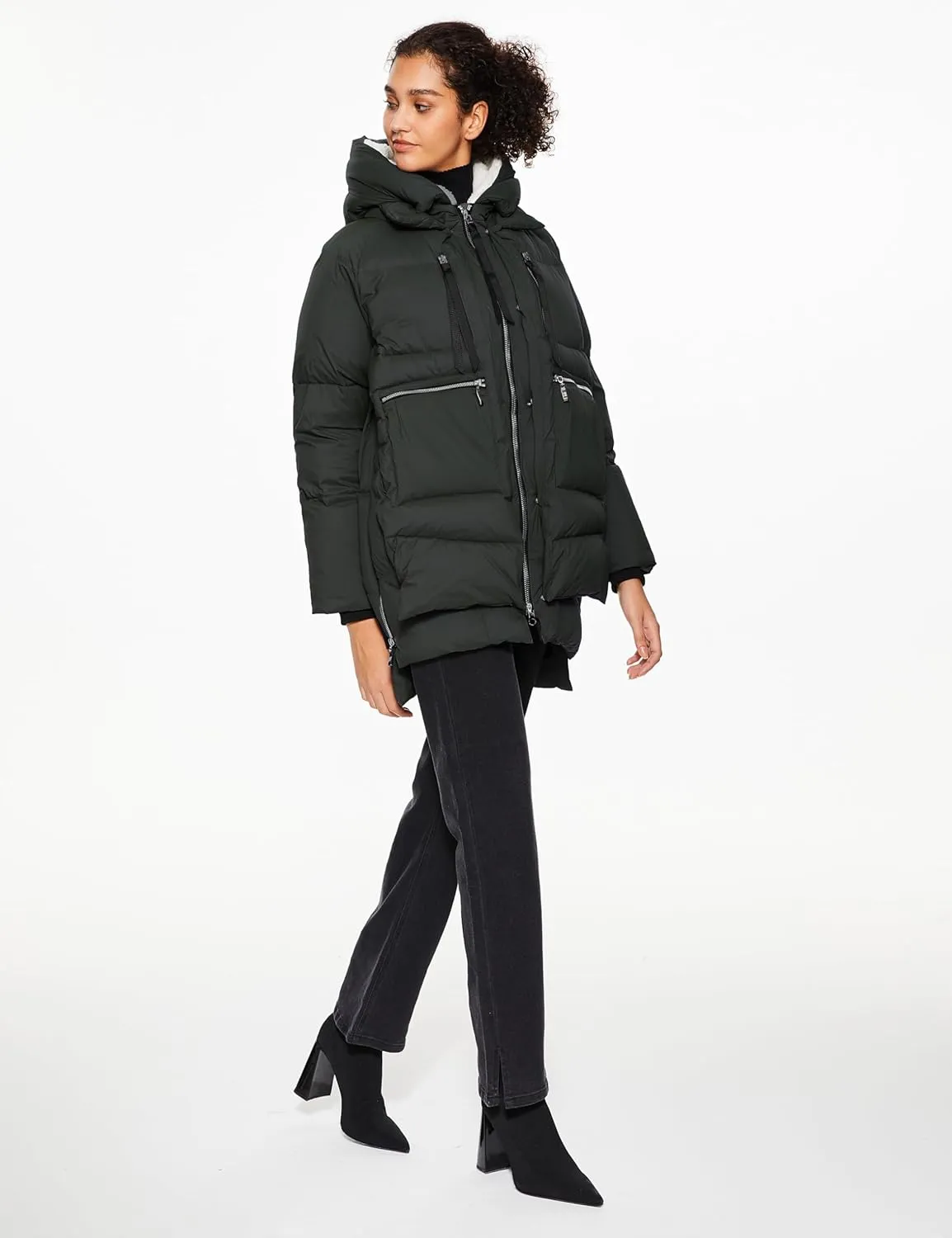 Orolay Women's Winter Puffer Jacket - Fleece Lined Hooded Down Coat Casual Overcoat with Pockets