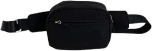 OYOANGLE Women's Mini Fanny Pack Lightweight Chest Bags Fashionable Waist Packs for Travel Hiking Black One-Size