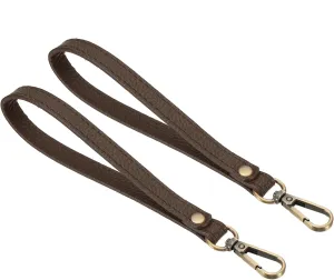 PATIKIL 8 Inch Wristlet Strap, 2 Pack PU Leather Wristlet Keychain Wrist Strap Replacement with Bronze Metal Key Ring Lock for Wallet Purse Key, Coffee