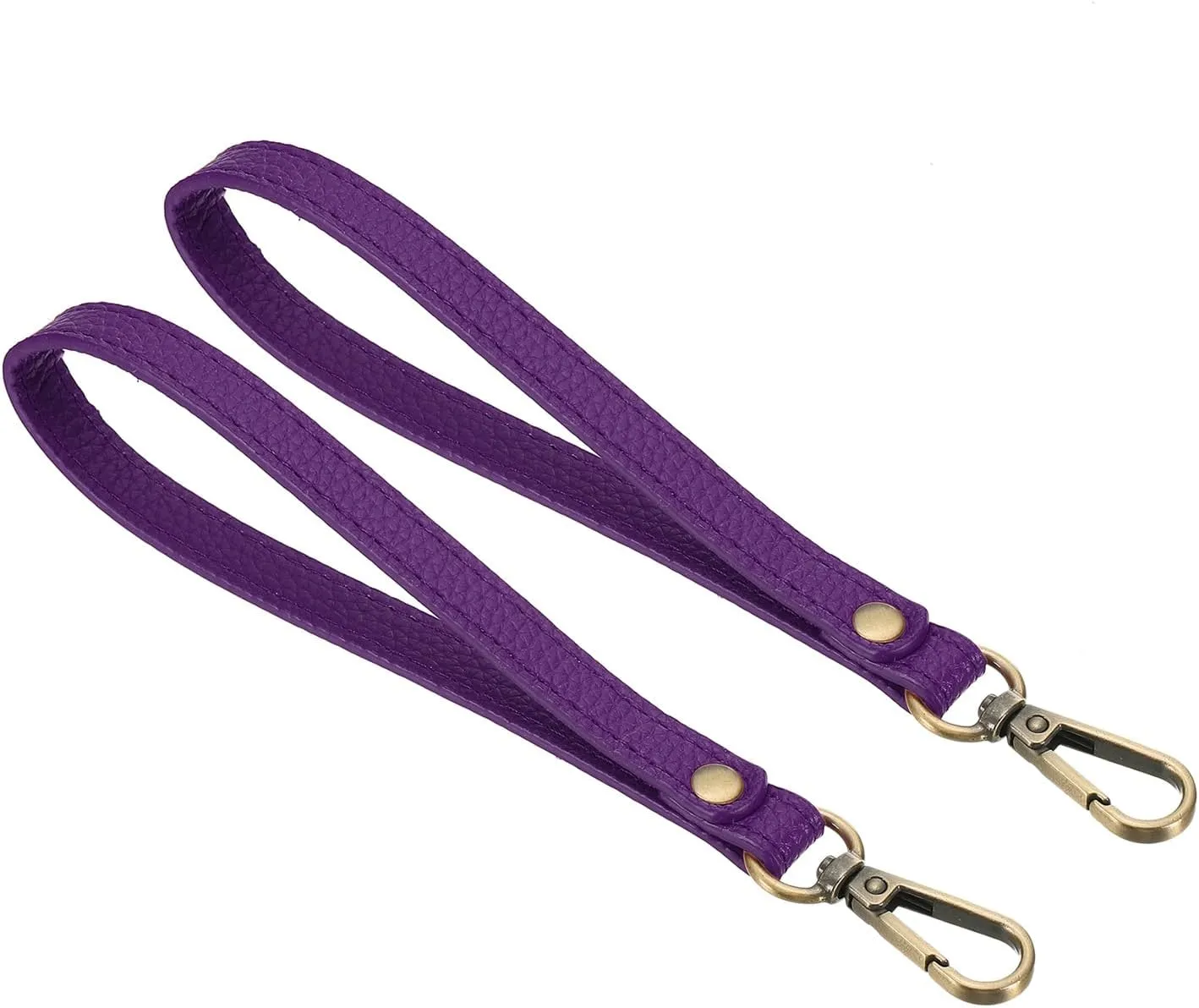 PATIKIL 8 Inch Wristlet Strap, 2 Pack PU Leather Wristlet Keychain Wrist Strap Replacement with Bronze Metal Key Ring Lock for Wallet Purse Key, Purple