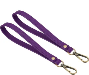 PATIKIL 8 Inch Wristlet Strap, 2 Pack PU Leather Wristlet Keychain Wrist Strap Replacement with Bronze Metal Key Ring Lock for Wallet Purse Key, Purple