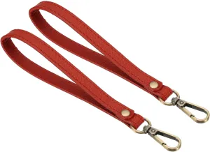 PATIKIL 8 Inch Wristlet Strap, 2 Pack PU Leather Wristlet Keychain Wrist Strap Replacement with Bronze Metal Key Ring Lock for Wallet Purse Key, Red