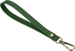 PATIKIL 8 Inch Wristlet Strap, PU Leather Wristlet Keychain Wrist Strap Replacement with Bronze Metal Key Ring Lock for Wallet Purse Key, Dark Green
