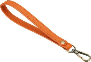 PATIKIL 8 Inch Wristlet Strap, PU Leather Wristlet Keychain Wrist Strap Replacement with Bronze Metal Key Ring Lock for Wallet Purse Key, Orange
