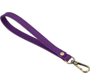 PATIKIL 8 Inch Wristlet Strap, PU Leather Wristlet Keychain Wrist Strap Replacement with Bronze Metal Key Ring Lock for Wallet Purse Key, Purple