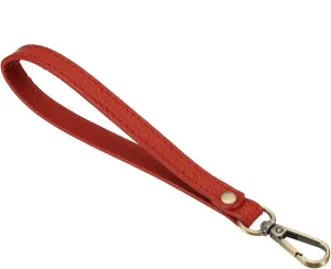 PATIKIL 8 Inch Wristlet Strap, PU Leather Wristlet Keychain Wrist Strap Replacement with Bronze Metal Key Ring Lock for Wallet Purse Key, Red