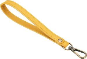 PATIKIL 8 Inch Wristlet Strap, PU Leather Wristlet Keychain Wrist Strap Replacement with Bronze Metal Key Ring Lock for Wallet Purse Key, Yellow