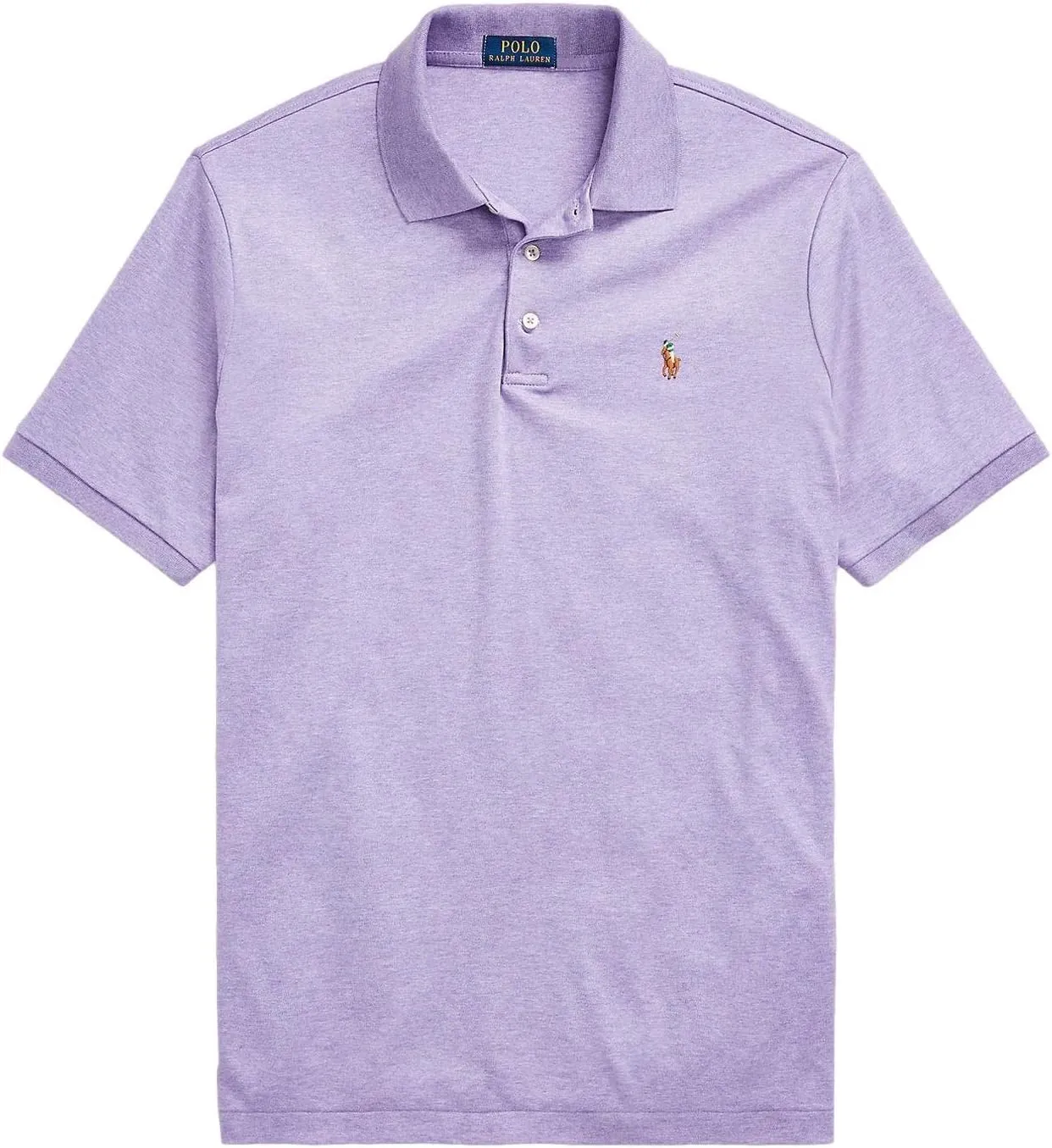 Polo Ralph Lauren Men's Big and Tall Short Sleeve Pima Soft-Touch Polo Shirt (XLT, PurpleHtrSigPny)