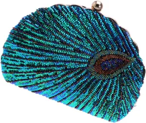 PRETYZOOM Elegant Iridescent Purse Sequin Evening Bag for Women Rhinestone Clutch Bag Fashionable Banquet Handbag Women's