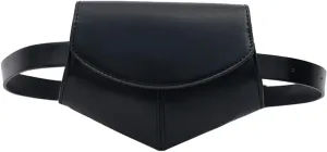 PU Leather Adjustable Belt Bag Fashionable Waist Belt Bag Crossbody Travel Purse for Women Girls (Black)