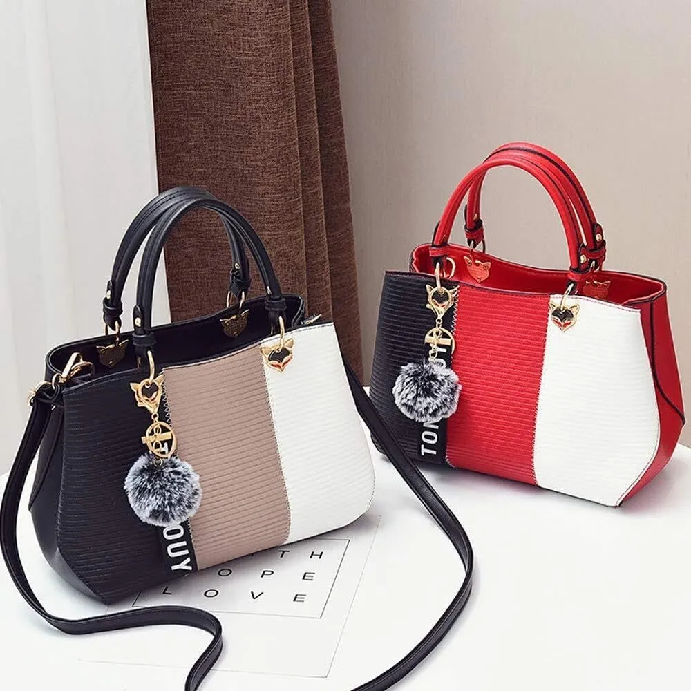 PU Leather Tote Bags for Women Fashionable Handbags Ladies' Purses Crafted From Designed Satchel Shoulder