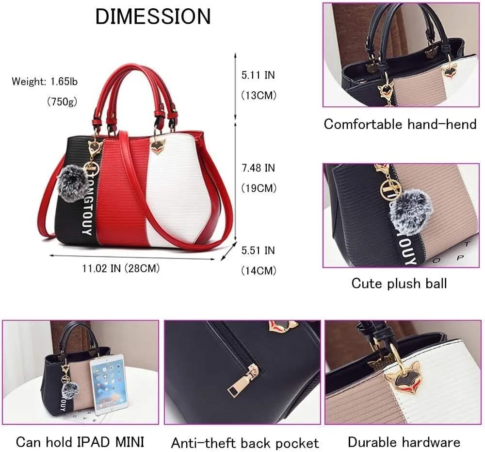 PU Leather Tote Bags for Women Fashionable Handbags Ladies' Purses Crafted From Designed Satchel Shoulder