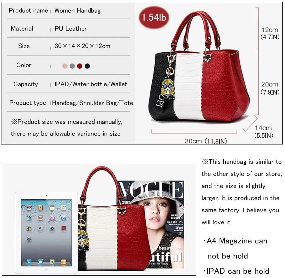 PU Leather Tote Bags for Women Fashionable Handbags Ladies' Purses Crafted From Designed Satchel Shoulder