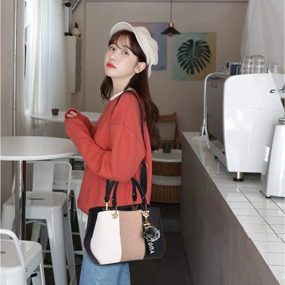 PU Leather Tote Bags for Women Fashionable Handbags Ladies' Purses Crafted From Designed Satchel Shoulder