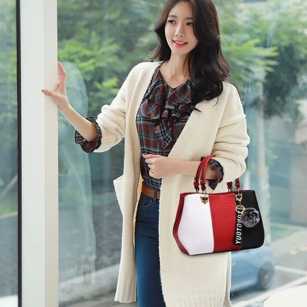 PU Leather Tote Bags for Women Fashionable Handbags Ladies' Purses Crafted From Designed Satchel Shoulder