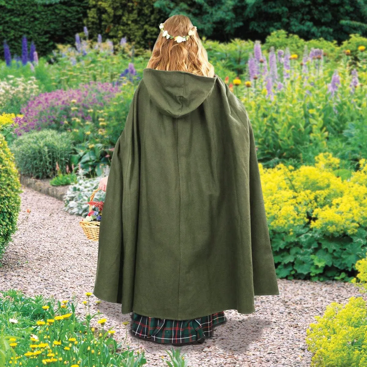 Renaissance Cloak with Hood Medieval Costume Men and Women Cape Halloween