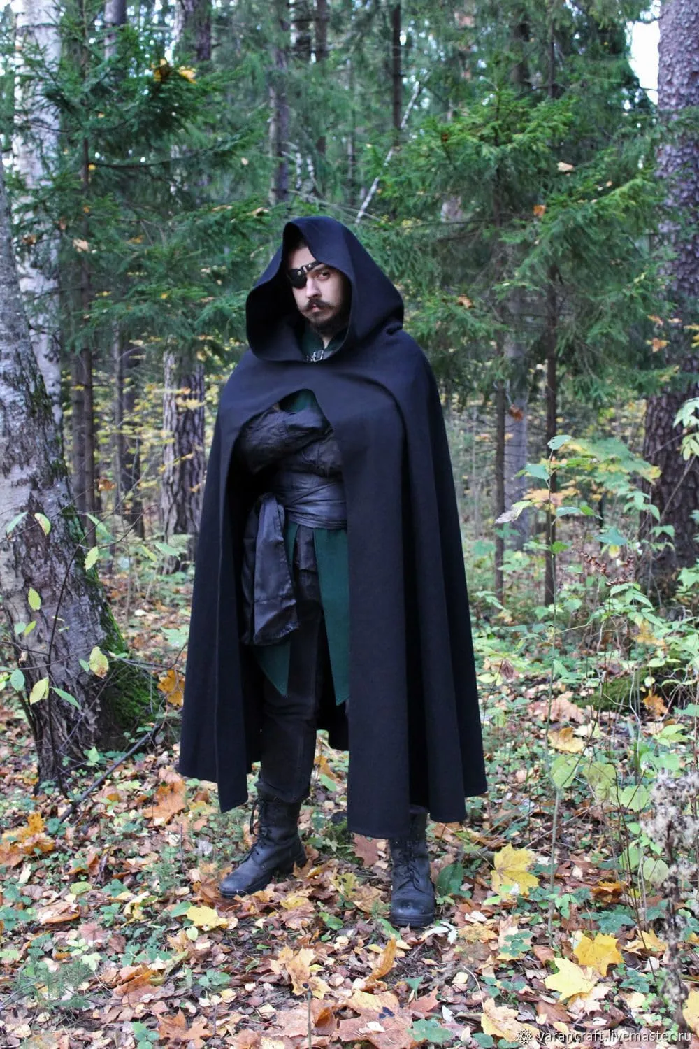 Renaissance Cloak with Hood Medieval Costume Men and Women Cape Halloween