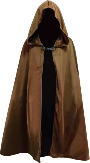 Renaissance Cloak with Hood Men Women,Medieval Velvet Cape Hobbit Halloween Costume Cosplay Wizard Witch Cloak