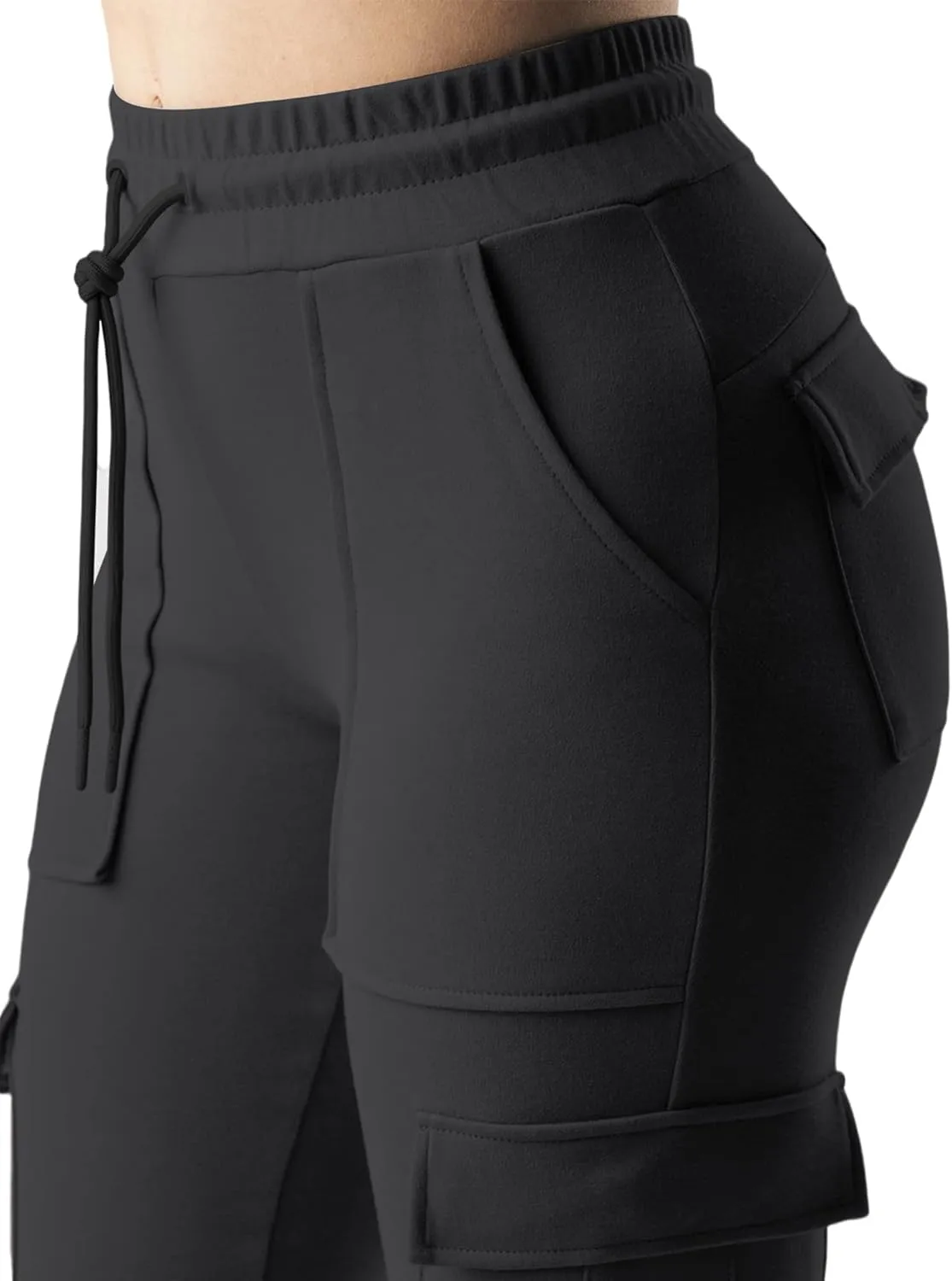 RESHE Womens Yoga Sweatpants with Pockets Stretch Tapered Joggers Pants Drawstring Running Lounge Hiking