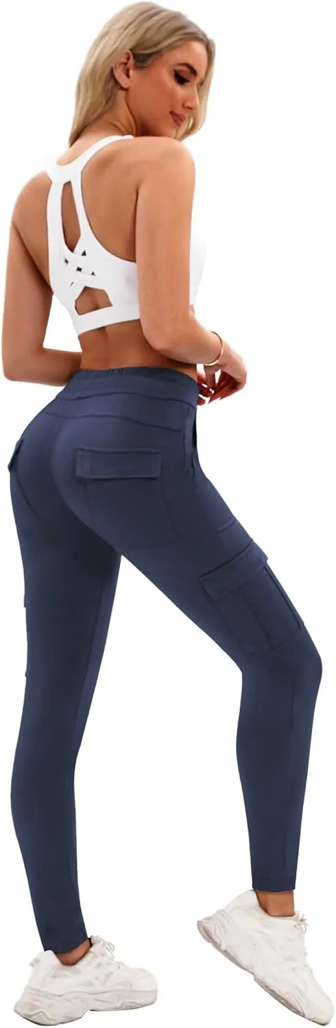 RESHE Womens Yoga Sweatpants with Pockets Stretch Tapered Joggers Pants Drawstring Running Lounge Hiking