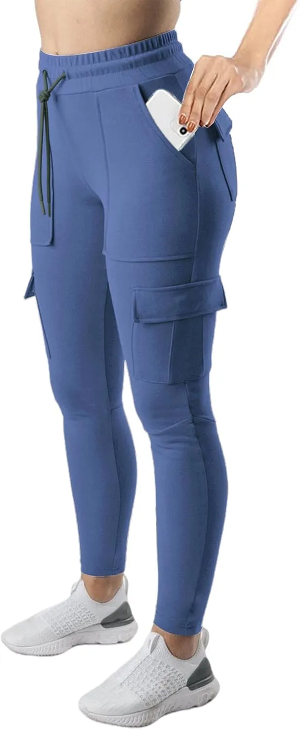 RESHE Womens Yoga Sweatpants with Pockets Stretch Tapered Joggers Pants Drawstring Running Lounge Hiking