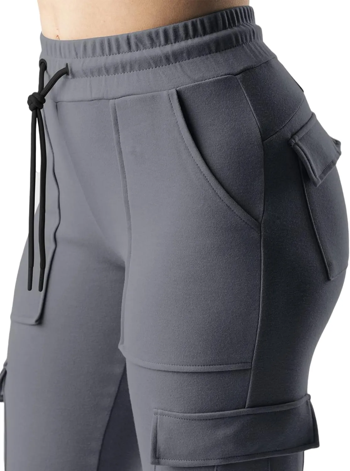 RESHE Womens Yoga Sweatpants with Pockets Stretch Tapered Joggers Pants Drawstring Running Lounge Hiking